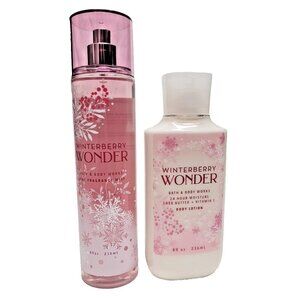 Bath & Body Works WINTERBERRY WONDER Fine Fragrance Mist & BODY LOTION Set of 2